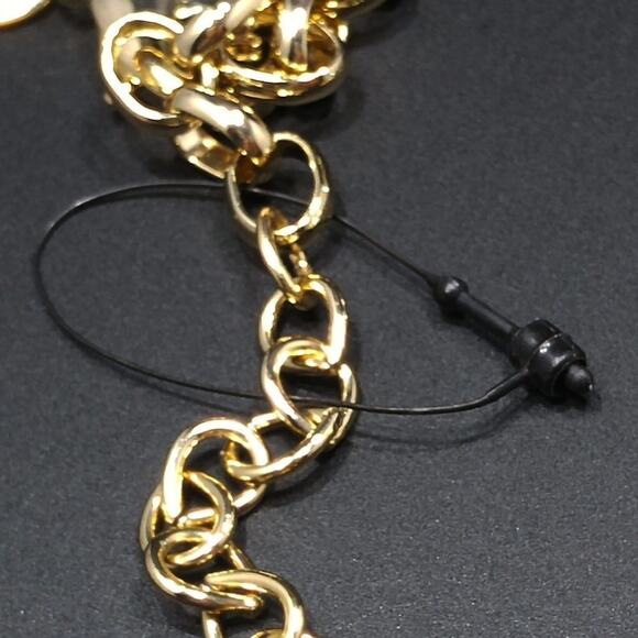 Chico's Pink Crystal Faux Pearl Multi-Strand Chain Necklace, 27 Inches - Picture 9 of 12